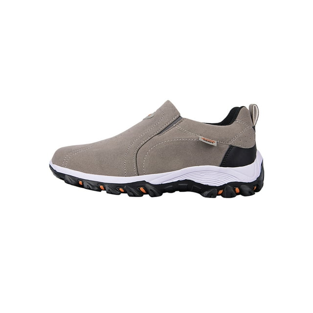 Daeful Chaussures Plates pour Hommes Respirantes de Randonnée à Enfiler Chaussures de Course de Conduite Antidérapantes Antidérapantes Espadrilles Plates Gris 8