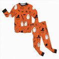 thumbnail image 5 of TOWED22 Girls Boys Halloween Pajamas Cute Graphic Cotton Toddler Kids 2 Piece Long Sleeve Pjs Fall Winter Sleepwear(Watermelon Red,7-8 Y), 5 of 8
