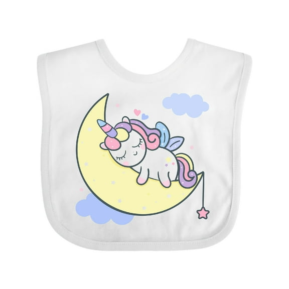 Inktastic Unicorn Moon Girls Baby Bib