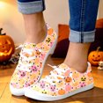 Pattern Walk Printable HEWUQI Pumpkin Print Pattern Canvas Sneakers for Women Halloween Casual ...