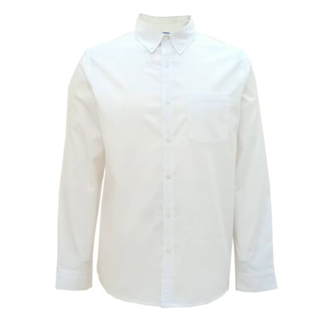 Camisa Simply Basic Talla M Manga Larga Lisa Blanca