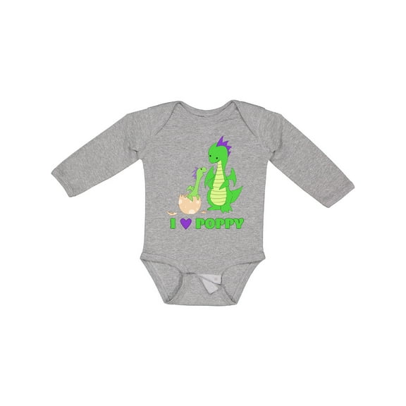 Inktastic I Love Poppy Boys or Girls Long Sleeve Baby Bodysuit