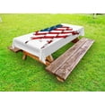 thumbnail image 1 of World Map Outdoor Tablecloth, Graphic United States Flag American Federations Stars National Symbol Print, Decorative Washable Fabric Picnic Table Cloth, 58 X 84 Inches,White Red Blue, by Ambesonne, 1 of 2