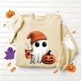 thumbnail image 6 of TKLPEHG Women's Sweatshirts Halloween Long Sleeve Cute Ghost Pumpkin Graphic Sweatshirt Crew Neck Fall Fashion Casual Pullover (Beige,S), 6 of 6