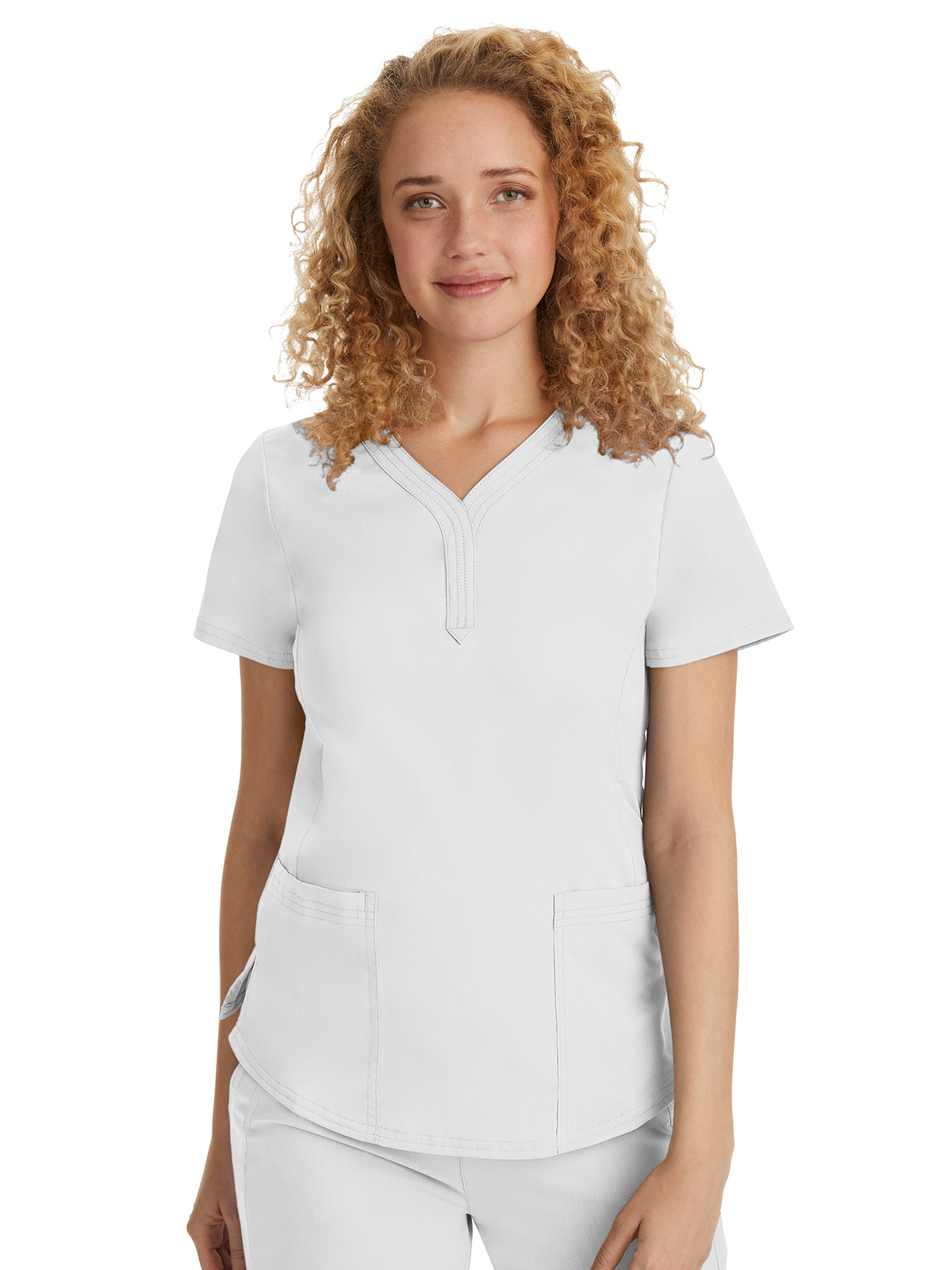 Healing Hands Purple Label 2167 Two Pocket Scrub Top Jane Large White