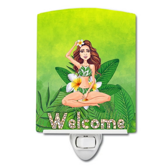 Welcome Lady in Bikini Summer Ceramic Night Light