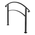 thumbnail image 7 of 4-Step Handrail Matte Black Stair Railing Wrought Iron Handrails for Outdoor Steps, Fits 1-4 Steps, Installation Kit Included, 7 of 7