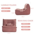 thumbnail image 5 of NBLDGT Bean Bag Chair for Adults, Single Lounge Chair with Lumbar Pillow, Comfy Floor Sofa with High-Resilience Foam, Lazy Accent Chair for Living Room, Bedroom, Apartment, Or Reading Corner, Pink, 5 of 11