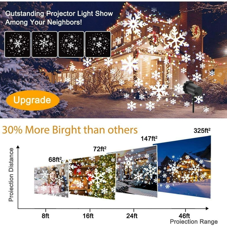 Tangkula Christmas Snowflake LED Projector Lights, Rotating Snowfall  Projection with Remote Control, Outdoor Landscape Decorative Lighting for