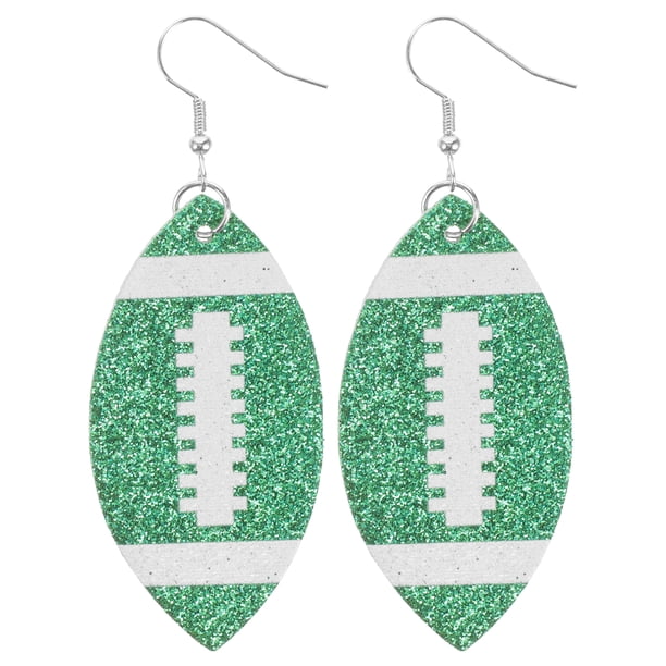 KAKOWELY 1 par de pendientes de fútbol, pendientes de lentejuelas, pendientes deportivos, joyería deportiva, pendientes de mujer