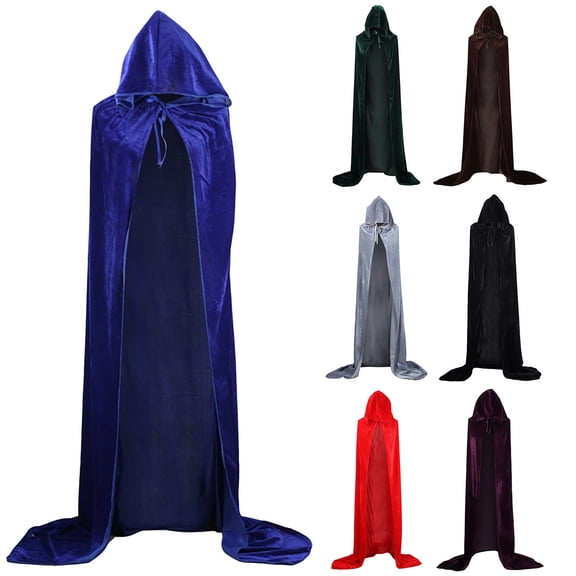 JTieacloth Unisex Hooded Velvet Cape with Hood for Men and Women, Witch Cloak Cape Dress Up