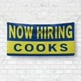 thumbnail image 4 of Now Hiring Cooks 13 oz Heavy Duty Vinyl Banner Cook Jobs Available Line Cook Help Wanted Sign for Business Advertising Indoor/Outdoor Single-Sided with Metal Grommets (4x8 ft, Bl & Ye), 4 of 6