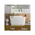 thumbnail image 2 of EastVita 49InchAcrylic Freestanding Bathtub.Square Shape Janpanese Soaking Tub With Seat Desgin. Modern Soaking Bathtub With Toe-Tap Chrome Right Drain. Slotted Overflow. CUPC Certified. Glossy White, 2 of 8