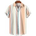 thumbnail image 3 of Camisa de moda con estampado de rayas, blusas de verano de gran tamaño para hombre, ropa informal de manga corta con botones, blusas de gran tamaño, camisas hawaianas, 3 of 5