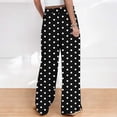 thumbnail image 5 of ClodeEU Women Elastic High Waist Polka Dot Wide Leg Palazzo Pants,Casual Loose Flowy Trousers ,Women's Plus L, 5 of 5
