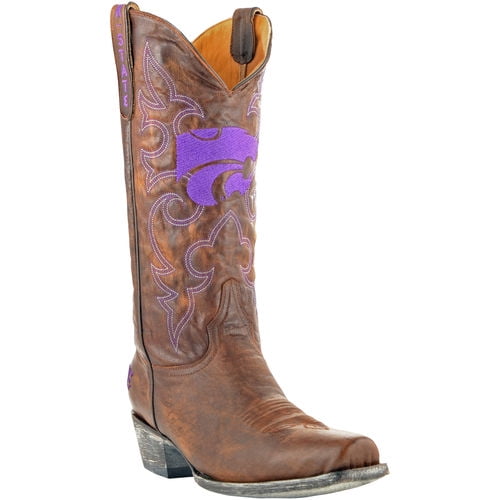 Men's Tan Kansas State Wildcats 13" Boardroom Embroidered Boots by GameDay Boots
