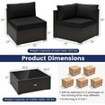 thumbnail image 3 of Costway 10 PCS Patio Rattan Furniture Set Outdoor Wicker Sofa Table Cushioned Seat Black, 3 of 10