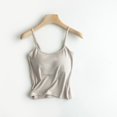 thumbnail image 3 of MESSUEN Camisole Tops for Women Tank Top with Built in Bra Square Neckline Camisole with Bra Pads Bra One Vest Camisole Womens Summer Tops Dressy Casual Womens Shirts Casual Beige L, 3 of 8