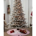 thumbnail image 4 of Pink Christmas Tree Christmas Tree Skirt 36 Inches Large Christmas Skirt Tree, Winter Balls Snowflake Xmas Tree Tree Skirt Christmas Decorations for Fireplace Party Holidays Indoor Outdoor, 4 of 7