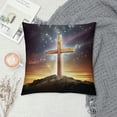 thumbnail image 2 of GOSMITH  Jesus Cross Throw Pillow Covers Decorative Christ Religious Pillow Cases Modern Square Pillowcases Christian Retro Throw Cushion Case for Couch Sofa Bed Car Living Room, 2 of 5