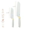 thumbnail image 4 of Beautiful 2 Piece Stainless Steel Santoku Set White with Gold Accents by Drew Barrymore, 4 of 12