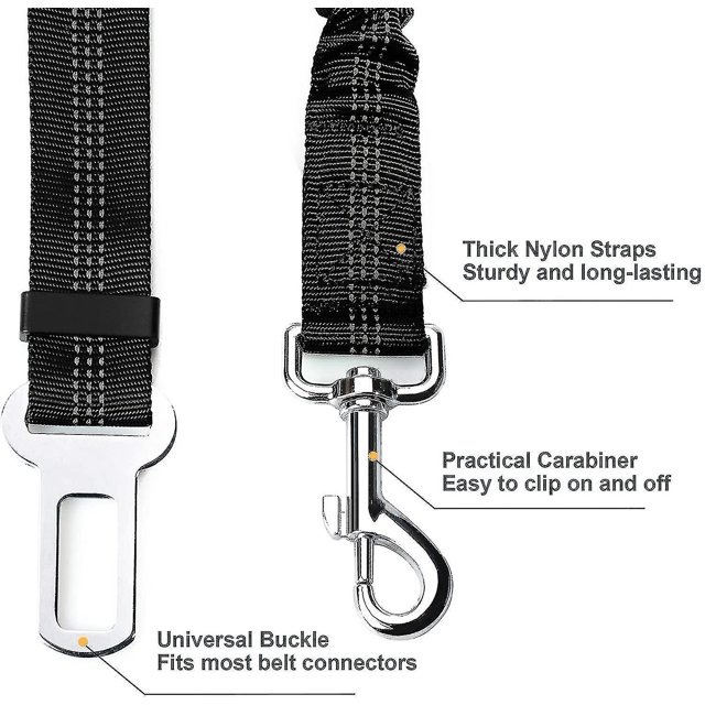 Suministros para mascotas, correa de seguridad para el hombro para perros, con absorción de impactos y mosquetón elástico ajustable