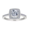 thumbnail image 1 of Sterling Silver Cushion Center And Cubic Zirconia Engagement Ring, 1 of 2