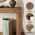thumbnail image 5 of Techmilly 63" Modern Console Table with LED Light Strip,Brown Finish Narrow Entryway Sofa Table for Living Room Hallway, 5 of 9