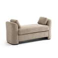 thumbnail image 3 of Christopher Knight Home 53.2" Modern Boucle Upholstered Bench with Pillows, Wooden Legs, Light Brown, 3 of 12