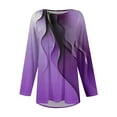 thumbnail image 4 of JULMCOMO Plus Size Tunic Tops for Women Clearance Half Sleeve Crew Neck Tshirts Casual Comfy Color Block Print Blouse Loose Oversized Tunic Blouse Purple 4XL, 4 of 5