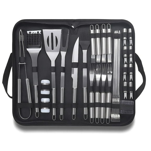 Grilling Accessories, 33 PCS Stainless Steel BBQ Tools Set with Storage Bag, Portable Grilling and Camping Accessories for Outdoor Cooking