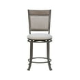 thumbnail image 2 of Linon Franklin Swivel Upholstered Counter Stool Steel Frame in Pewter, 2 of 15