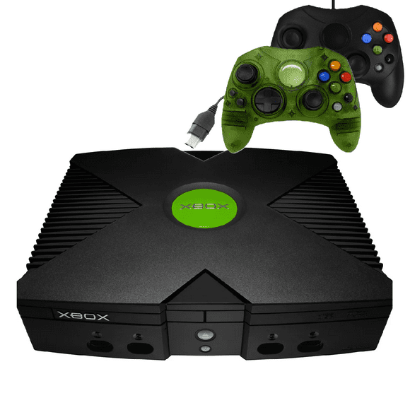 Microsoft Xbox Original Gaming Console with 2 Retrofam Controllers (Refurbished)