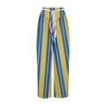 thumbnail image 4 of USNSM Wide Leg Pants for Women Funny Striped Print Loose Fit Drawstring Pants Comfy High Waist Lounge Pants with Pockets Yellow M, 4 of 4
