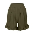 thumbnail image 3 of Hienoo Women's Ruffle Wide Leg Casual Shorts Juniors High Rise Loose Shorts, Sizes M-3XL, 3 of 5