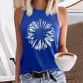 thumbnail image 2 of Women's Floral Print Tank Tops Basic Crew Neck Sleeveless Tank Shirt for Casual Outing Wear(Blue,XL), 2 of 4