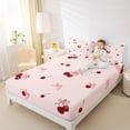 thumbnail image 4 of Castle Fairy Kawaii Cherry Bow 4Pcs Bed Sheets for Girls Women Teens,Dreamy Princess King Sheets,Cute Bowknot Super Cozy Sheet Set,Ultra Soft Home Decor, 4 of 7
