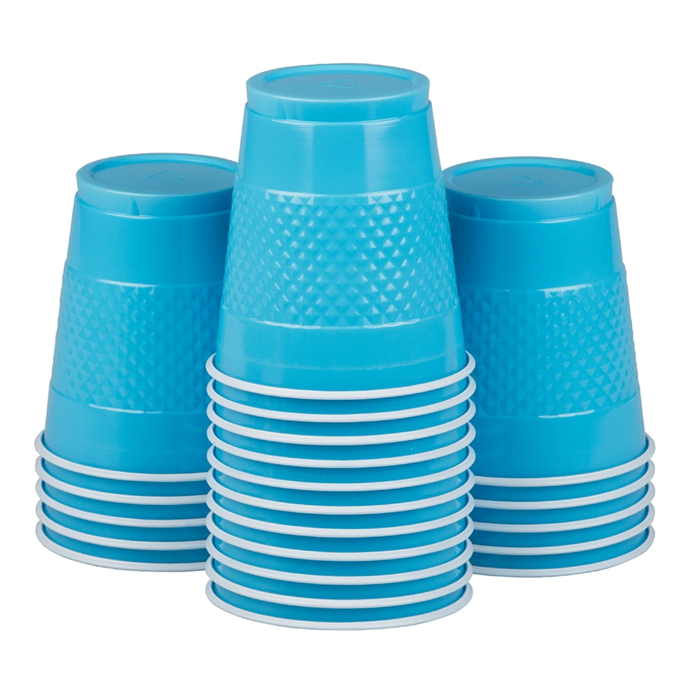 JAM Bulk Plastic Cups, 12 oz, Sea Blue, 200 Cups/Box