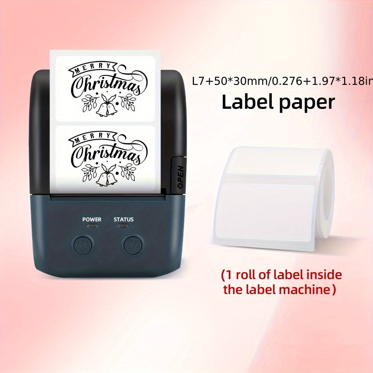 L7 Portable Wireless Label Printer, Using Thermal Technology, Seamless Label Manufacturer, Suitable for Transportation Labels, Inventory Management, And Home Organization, Barcode Printer