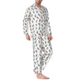 thumbnail image 2 of Daiia Milk Tea for Men's Long-Sleeved Pajama Set – Soft & Comfortable Sleepwear Button-Up Pajamas Cozy Lounge Wear-X-Large, 2 of 7