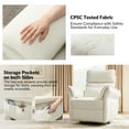 thumbnail image 6 of Nursery Recliner Chair Electric Power Glider Swivel Rocking with USB, Waterproof Stain-resistant, White, 6 of 11