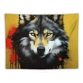 thumbnail image 5 of BCIIG Wolf Paint Splatters Tapestry Wall Hanging Unique Style Graphic Tapestries Home Wall Decor Art for Living Room Bedroom Apartment Farmhouse Dorm 40x30inch, 5 of 6
