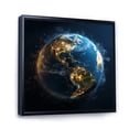 thumbnail image 2 of Designart "Earth Lights from the Cosmos I" Space Planet Floater Framed Canvas Art Print, 2 of 7