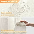 thumbnail image 5 of FRAMICS Vintage Lace Shower Curtain Sets with Rug and Hooks, Waterproof Fabric Semi Sheer Leaf Floral Bathroom Sets, Mold Resistant, Beige, 5 of 9