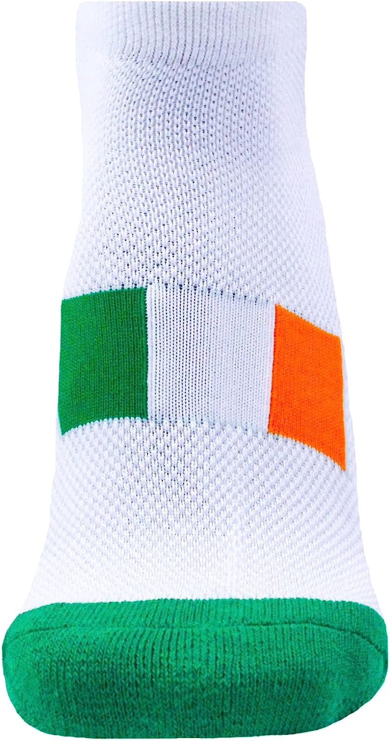 Irish St Patrick's Day White No Show Footie Socks - Donegal Bay - Unisex - One Size - No-Show