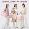 thumbnail image 3 of Gocvo Travel Duffel Bag, Adjustable Strap Gym Bag with Wet Pocket for Women, Lightweight Puffy Tote Bag, Water Resistant Overnight Bag for Daily Use, Travel, Gym(Pink), 3 of 8