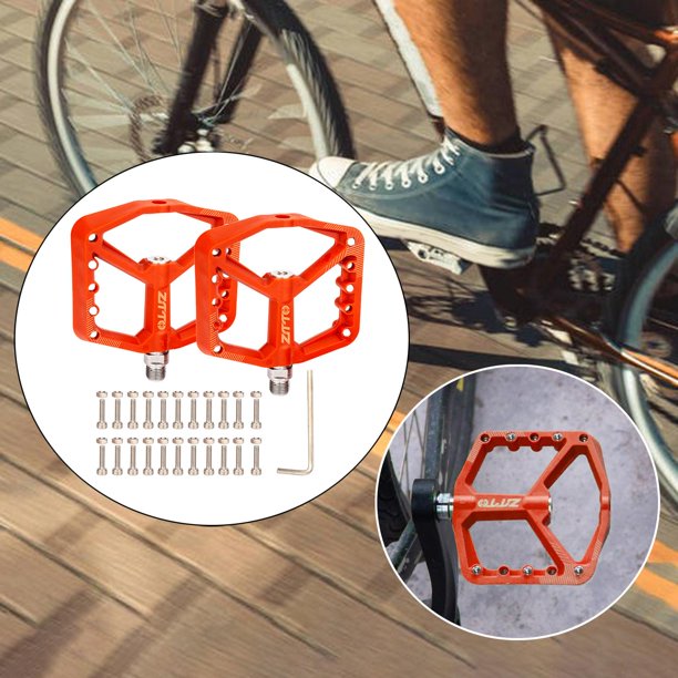 1 Par de Pedales de Bicicleta forma Plana Y Duraderos Y Ligeros para Ciclismo para Bicicleta de Montaña Y Carretera, Piezas de Bicicletas rojo Macarena pedales de bicicleta de montaña