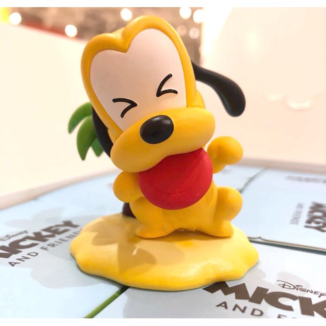 Disney Mickey Beach Play Series Figure 9cm Blind Box Donald Duck Daisy Ornaments Model Doll Birthday Gift For Children Gao Jinjia LED