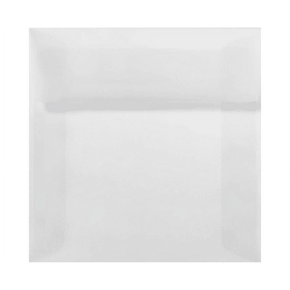 LUXPaper Square Peel & Press Invitation Envelopes, 5 1/2 x 5 1/2, Clear Translucent, 50 Pack
