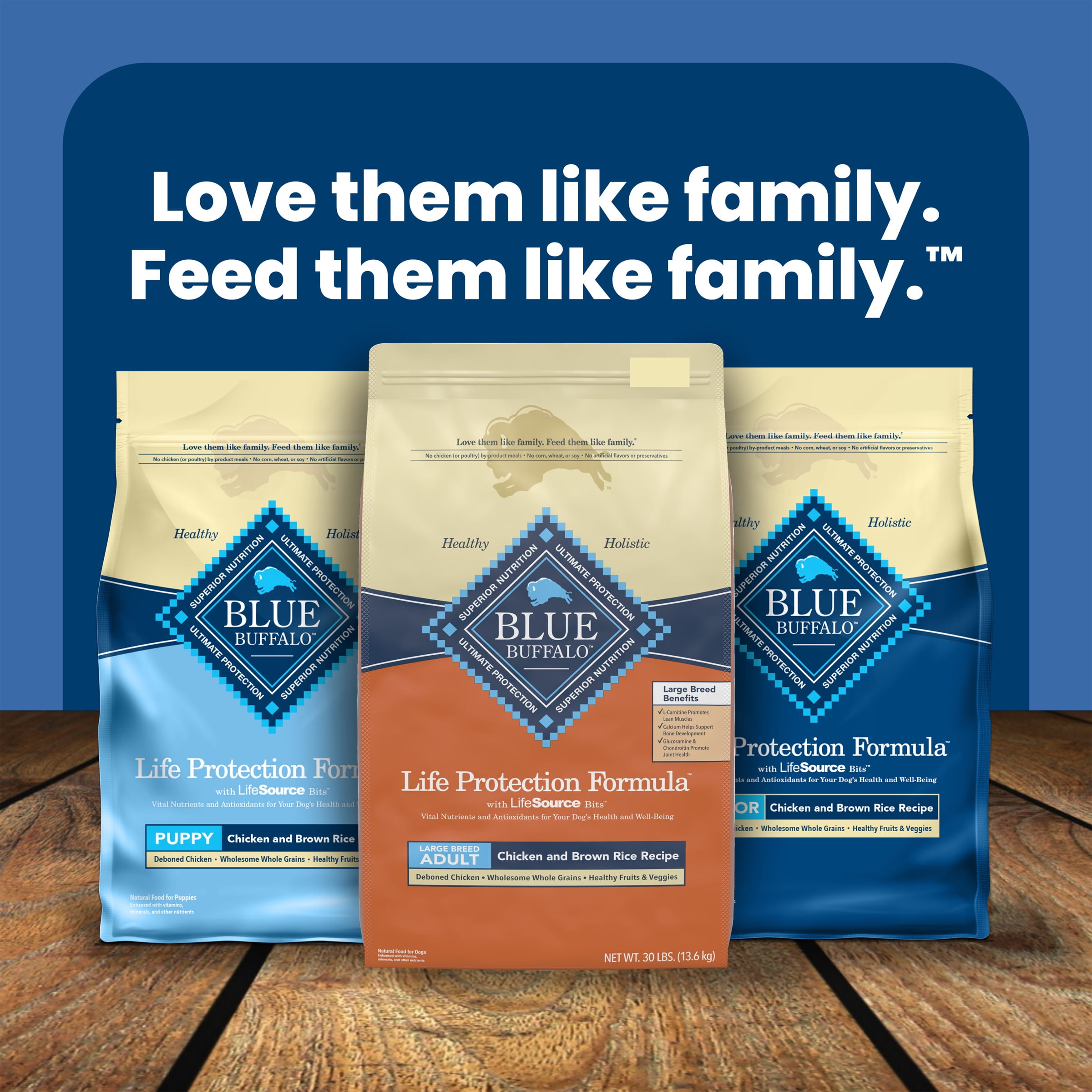 Blue Buffalo Life Protection Formula Large Breed Dry Dog Food, Chicken & Rice, 24-lb. Bag